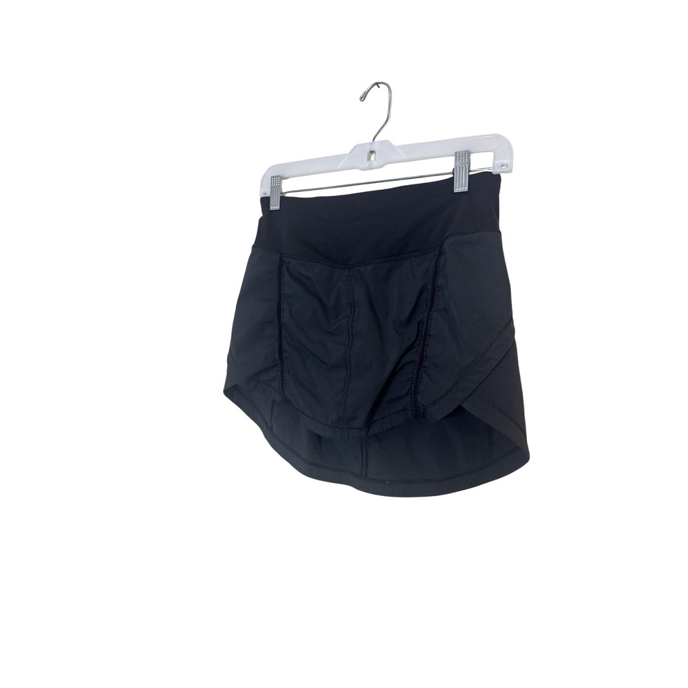 Lululemon Skort Womens 4 Black High Rise Athletic Running Tennis Lined Pockets